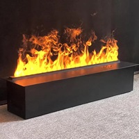 Cheminée électrique à vapeur d'eau 3D de luxe avec insert en acier de 1200 mm, 7 couleurs de flamme, contrôle par application, multimédia Bluetooth
