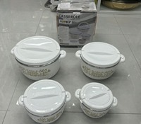 Chauffe-Plats Isotherme Grande Capacité 6L – Lot de 4 Pièces (1L, 2L, 4L, 6L) – Marmite Thermique Isolée pour Traiteur et Buffet