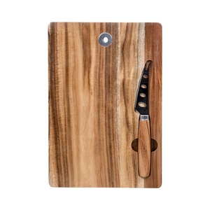 Planche à fromage en bois d'acacia de haute qualité avec couteau à fromage, plateau alimentaire en bois, planche de service et de découpe pour hacher - Product Image 1