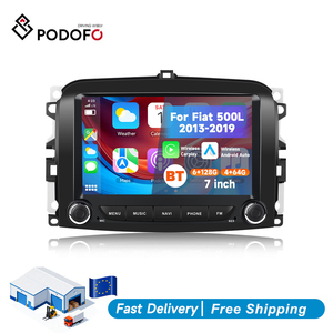 Radio para Auto Podofo 2 Din 7'' 4+64GB/6+128GB Android, Carplay y Android Auto Inalámbricos, IPS GPS WiFi BT FM RDS para Fiat 500L 2013-2019 - Product Image 1