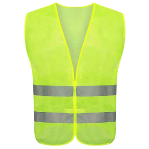 البوليستر الأصفر DDP الطريق 120gsm سترة السلامة سترة عاكسة صدرية عاكس سترة عاكسة مع شرائط عاكسة - Product Image 1