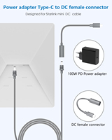 Adaptador de Corriente de 100w con Enchufe Europeo y Cable Conector de Tipo-C a DC Hembra para Starlink Mini