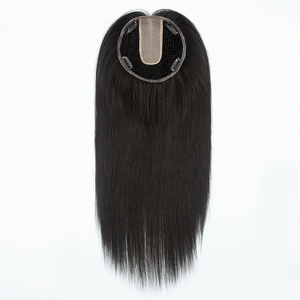 ท็อปเปอร์ผมแท้ยุโรปแบบตาข่าย YUANZHEN สีดำธรรมชาติ 1B ผมแท้ Remy 100% ไม่หลุดร่วง ไม่พันกัน - Product Image 5