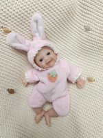 Poupée bébé fille en silicone miniature de 6 pouces, corps entier réaliste en silicone, taille de poche, détails faits à la main, poupée de collection, petit cadeau