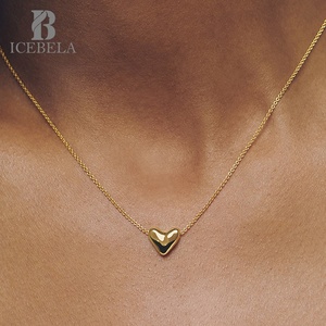 Venta al por mayor de moda coreana única de plata 925 cadenas personalizadas 18K chapado en oro joyería fina corazón cadena colgante collares para mujeres - Product Image 6