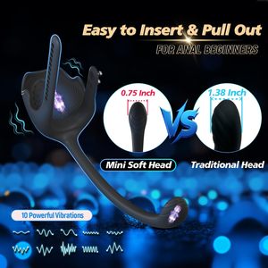 Anales Sexspielzeug Hoden- und Damm-Stimulator mit Verstellbarem, Vibrierendem Penisring, Ferngesteuerter Vibrierender Analplug Vibrator für Männer - Product Image 3