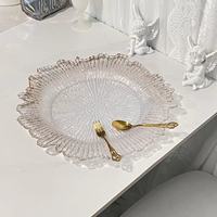 Assiettes de Présentation Écologiques Transparentes en Plastique Effet Récif, Style Vintage Argent et Or, pour Mariages et Dîners, MOQ 100 pièces