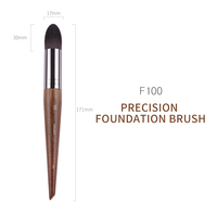Pinceau de fond de teint CHICHODO # Pinceau de précision 100 poils ovales denses, manche en bois avec virole argentée, pour fond de teint liquide et crème, vente en gros