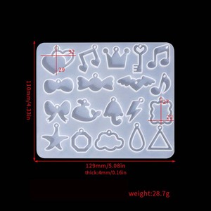 Molde de Silicona Geométrico Pequeño para Decoración Colgante, Joyería de Resina Artesanal, Corazón, <span class=keywords><strong>Estrella</strong></span>, Pendientes, Colgante para Espacios Pequeños - Product Image 6