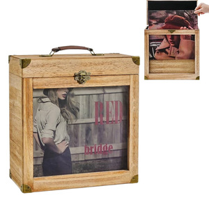 Wooden <b>Record</b> Storage Box Rectangle Solid Wood Retro Style For Vinyl Collection Storage - Product Image 2
