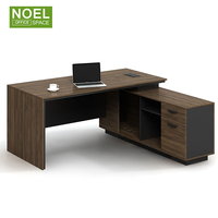 Dernier Bureau Moderne en Bois Mobilier de Bureau de Luxe pour PDG Patron Bureau de Direction en MDF en Forme de L avec Chaise