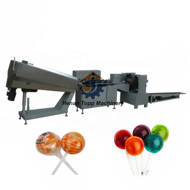 Şeker makinesi lolipop üretim hattı tam otomatik top yuvarlak şeker lolipop yapma makinesi