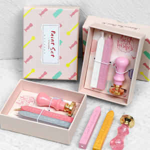 Ensemble de tampons à cire rose macaron, mini boîte cadeau, outils pour sceller la cire, pour mariage, Saint-Valentin - Product Image 4