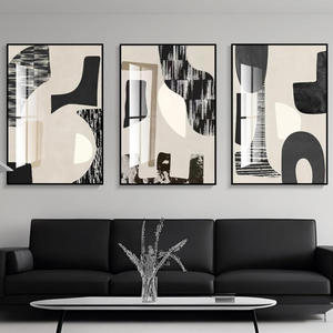 <span class=keywords><strong>Peinture</strong></span> murale en porcelaine cristalline, art abstrait minimaliste <span class=keywords><strong>noir</strong></span> <span class=keywords><strong>et</strong></span> blanc gris, décoration d'intérieur moderne de luxe en gros - Product Image 3