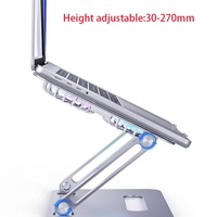 Support d'ordinateur portable OEM RGB avec refroidissement, réglable, en aluminium, ergonomique, pliable, pour bureau et PC de jeu