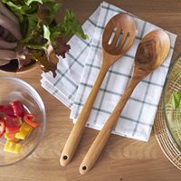 Cuillère en bois naturel pour la cuisine, lavage à la main uniquement, écologique, durable, vaisselle de table