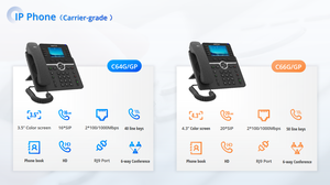 Téléphone IP <span class=keywords><strong>VoIP</strong></span> d'entreprise C63GP avec écran couleur, audio large bande HDAudio, prise en charge GSM POE - Product Image 6