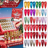 Coffret de vernis gel de Noël Vendeeni, collection de 24 couleurs, sans TPO ni HEMA, vernis gel UV personnalisé OEM, fournitures pour salon de manucure