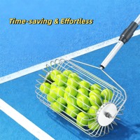 Ramasseur de balles de tennis de haute qualité épaissi, portable, à rouleaux, rétractable, pour un ramassage rapide, en acier inoxydable