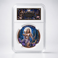 Pièce de monnaie en cuivre pur 999 de 1 oz, série Mythologie Grecque, emballage premium, boîte acrylique, édition collector en relief coloré, cadeau