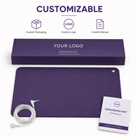 Tapis de mise à la terre ultra-fin 1 mm haute résistance violet, coussin conducteur antistatique, conception anti-plis pour utilisation sur bureau et sol