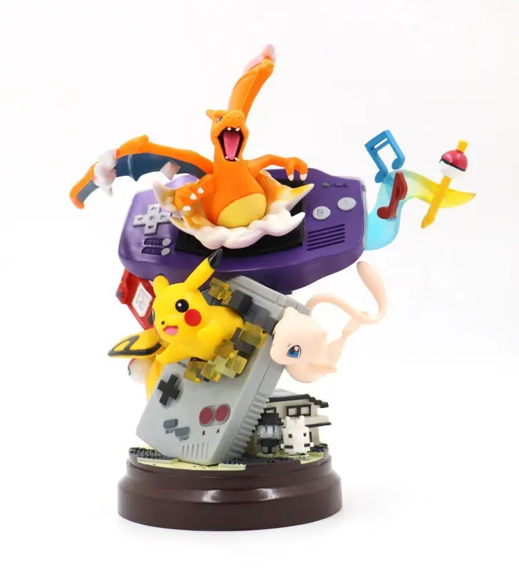 Elfe de rêve Pikachus Charizard modèle de console de jeu Toy statue anime Pokemone Kawaii action figure