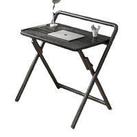 Table pliante cadre en métal bureau d'ordinateur bureau à domicile moderne ordinateur portable poste de travail table d'étude compacte pour l'écriture et la lecture