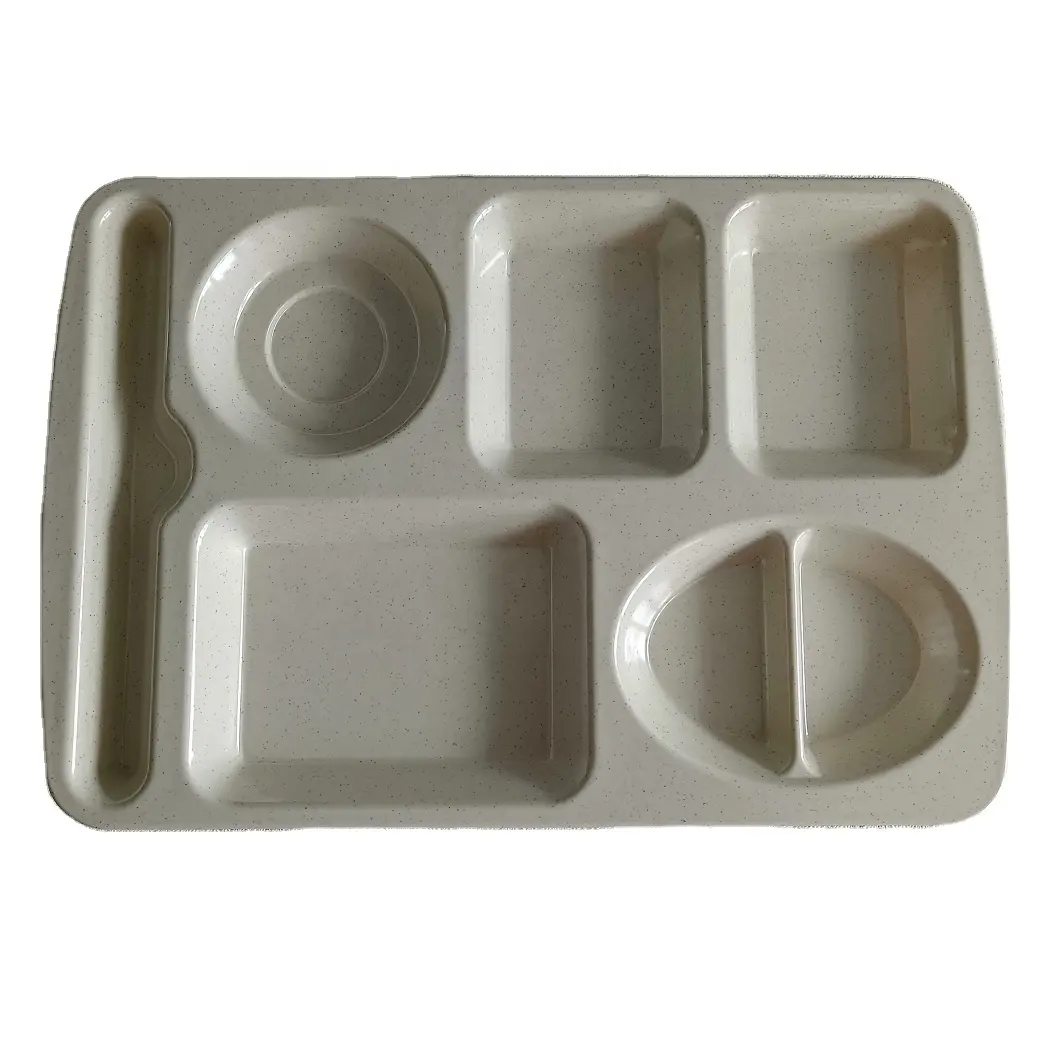 Pratos reutilizáveis divididos para adultos e crianças, compartimento para pratos, bandeja de melamina para jantar e almoço escolar