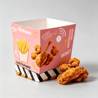 Boîte à emporter pour hamburgers et frites avec poignée, en papier kraft imprimé écologique pour l'emballage de livraison de restauration rapide