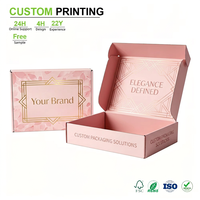 Boîtes d'expédition Art Déco rose personnalisées avec cadre doré et pétales de fleurs pour un cadeau élégant, vente en gros et en vrac