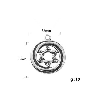 <b>Titanium</b> Steel Six Pointed Star Pendant Men's Hollow Retro Geometric Necklace Stainless Steel Jewelry Fashion Accessory - Product Image 4