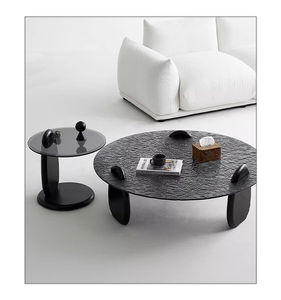 Di alta qualità di colore chiaro di design rotondo colata <span class=keywords><strong>acqua</strong></span> granella di <span class=keywords><strong>vetro</strong></span> superiore tavolino da caffè fornitore per mobili da soggiorno - Product Image 1