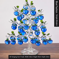 Figurine de pomme en verre taillée à la main, arbre de Noël en cristal étincelant, cadeau de Noël