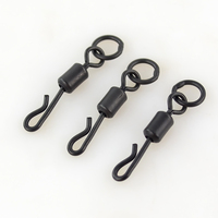 1000 Buah Aksesoris Peralatan Pancing Ikan Mas, Swivel Snap Bentuk Q Badan Panjang dengan Ring Solid