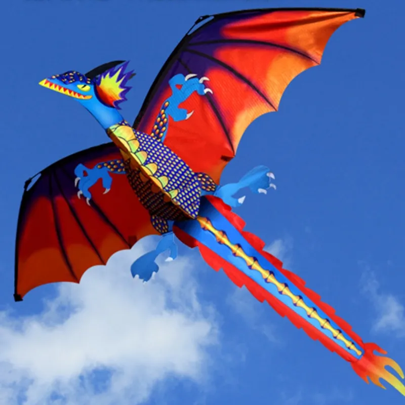 3D Dragon 100M Kite Single Line With Tail Kites Outdoor Fun Toy Kite Family Outdoor Sports Toy Children Kids NEW