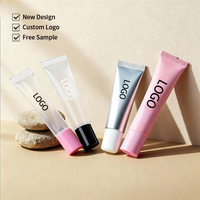 Tube de gloss à lèvres vide en plastique personnalisé avec logo, 3 ml, mini tube souple, emballage cosmétique coloré 5 ml, tube de gloss à lèvres vide 8 ml