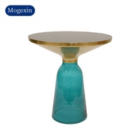Salon circulaire moderne et simple appartement hôtel table d'appoint en verre ensemble de table basse table d'appoint transparente