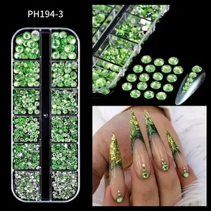 12 Rejillas de Perlas Blancas Mixtas para Uñas, Abalorios 3D Redondos/Semicirculares, Cuentas de Perlas, Diamantes de Imitación para Uñas, Accesorios de Manicura, Piezas DIY Y7%6K - Product Image 4