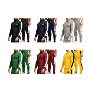 Оптовая продажа, спортивная одежда из хлопка и полиэстера на заказ, зимний спортивный костюм для бега, мужские толстовки, комплект из 2 предметов - Product Image 2