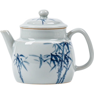 Guanlan Hand Painted Blue Bamboo Teapot Porcelain With Lid Kung Fu <b>Tea</b> <b>Set</b> - Product Image 5