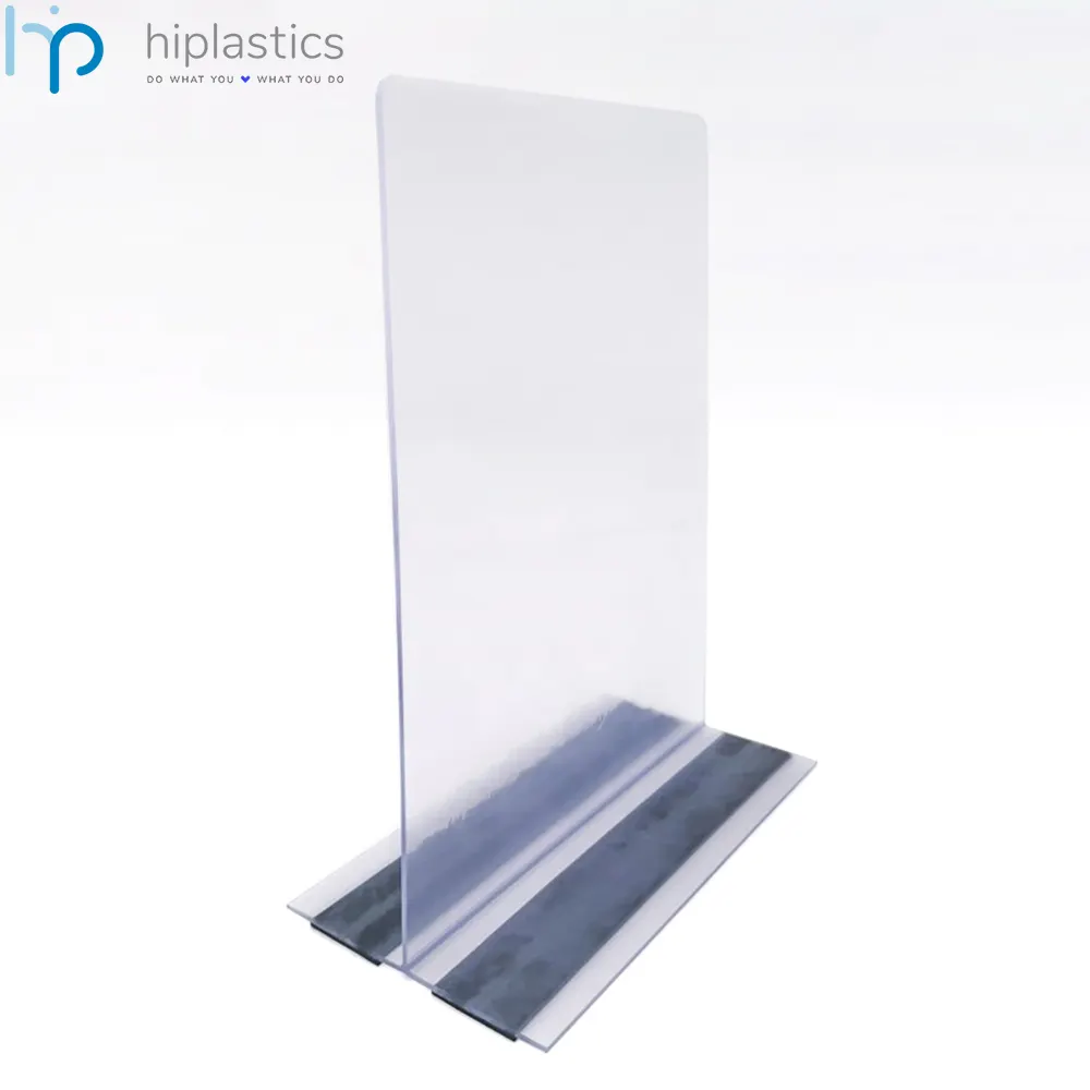 Hiplastics Plastic PVC Magnetic T Shape Supermarket Shelves Divider for Goods Display Separator for Shelf