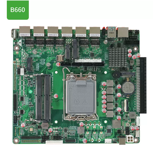 B660 LGA1700 Industrial Firewall Motherboard 12th Gen Intel Core Six Intel i226 2 Point 5G LAN DDR4 NVMe