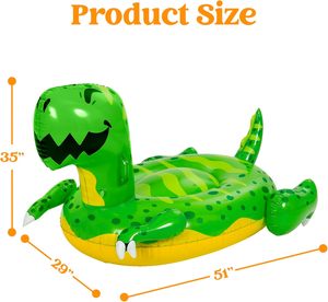 Paquete de 2 Flotadores Inflables de Dinosaurio y Pavo Real para Niños y Adultos, Diversión Acuática de Verano - Product Image 5