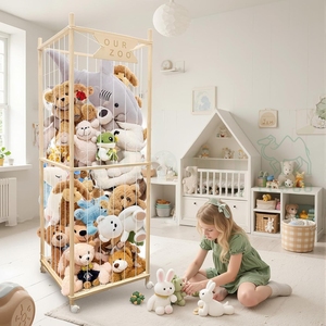 Carrito <span class=keywords><strong>de</strong></span> Almacenamiento con Ruedas para Juguetes <span class=keywords><strong>de</strong></span> Peluche y Muñecos, Diseño <span class=keywords><strong>de</strong></span> Zoológico, para Dormitorio - Product Image 6