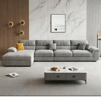 Canapé d'angle en tissu chenille de luxe moderne et minimaliste, avec housse amovible et lavable, pour salon, modèle Ruisha