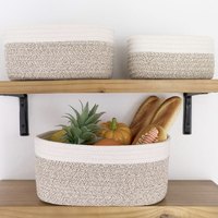 Vente chaude ménage neatening organisateur à la main couture coton corde salle de bain panier de rangement pour jouets serviette cosmétique