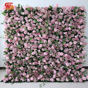 ฉากหลังตกแต่งงานวันเกิดดีไซน์ใหม่สวยหรู ผนังดอกกุหลาบสีชมพู - Product Image 2