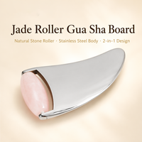 Kit Sculpteur Gua Sha 2-en-1 Personnalisé en Usine avec Rouleau de Jade Rafraîchissant pour le Visage et les Yeux, Outil Facial Gua Sha en Acier Inoxydable Contre les Poches