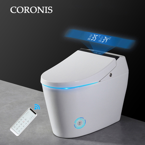 <span class=keywords><strong>Toilette</strong></span> intelligente <span class=keywords><strong>de</strong></span> luxe monobloc avec bouclier anti-éclaboussures en mousse, siège chauffant, té<span class=keywords><strong>l</strong></span>écommande incluse, à poser au sol pour salle <span class=keywords><strong>de</strong></span> bain - Product Image 1