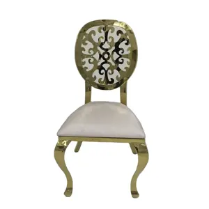 Modern Flower Carving Back Stainless Steel Chairs